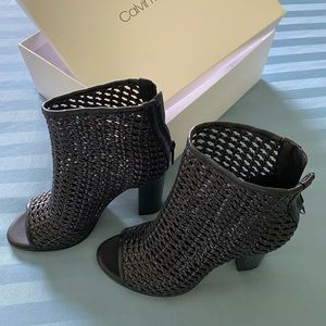 Calvin Klein Celise Peep Toe Bootie (Women)